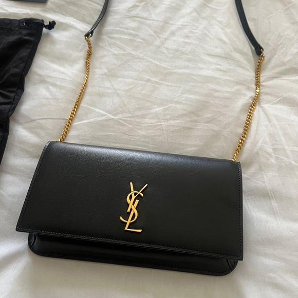 Yves Saint Laurent Black Mini Bag with Gold Chain - Picture 1 of 9